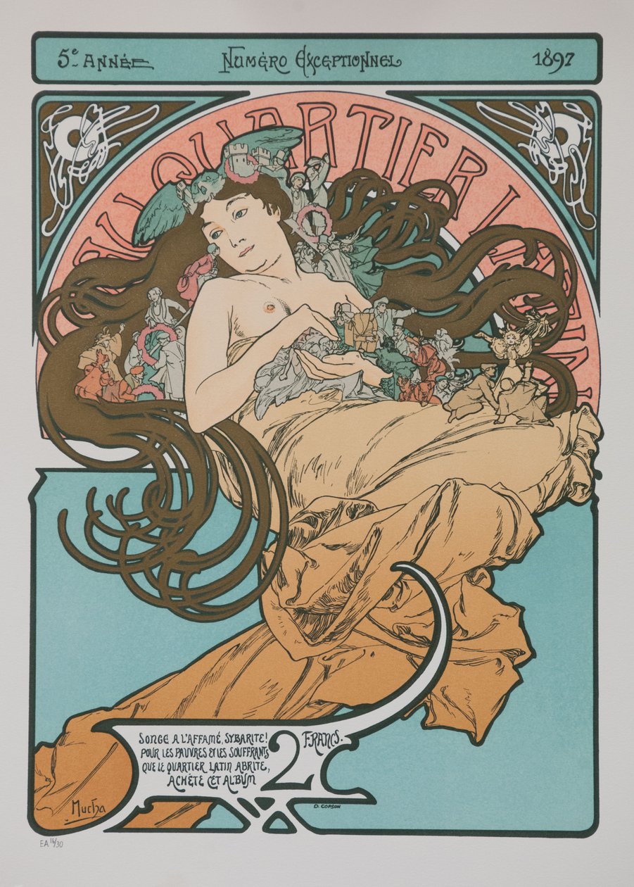 A Latin negyedben, 1897. alkotó: Alphonse Mucha