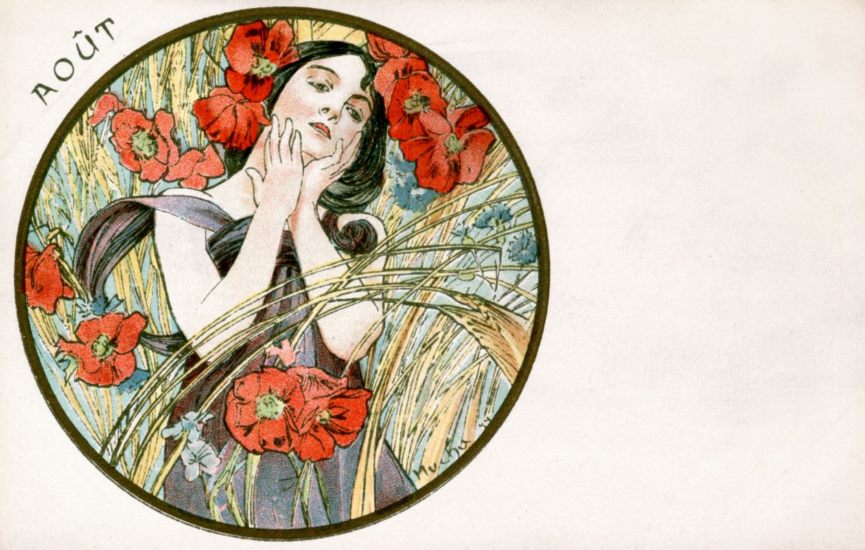 „augusztus”, 1900 alkotó: Alphonse Mucha