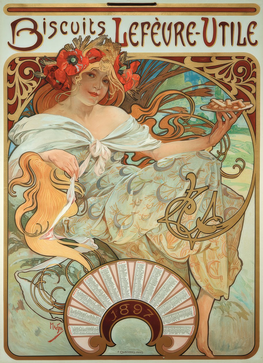 Lefèvre-Utile sütik alkotó: Alphonse Mucha