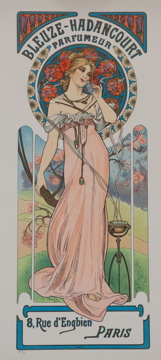 Bleuze – Hadancourt parfümőr, 1899 körül. alkotó: Alphonse Mucha