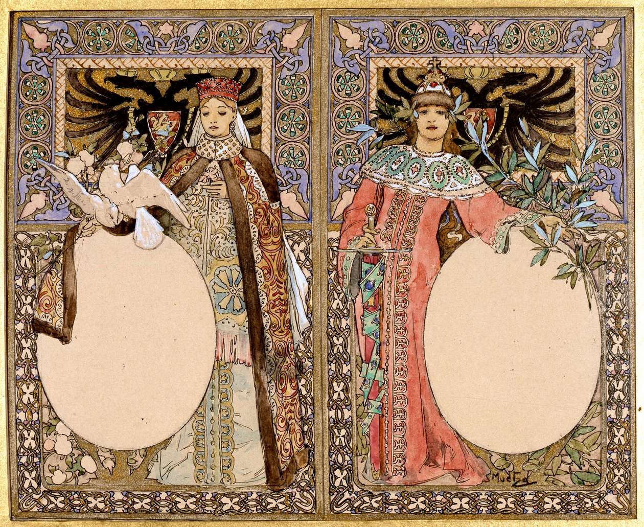 Könyvillusztráció, 1890-es évek. alkotó: Alphonse Mucha