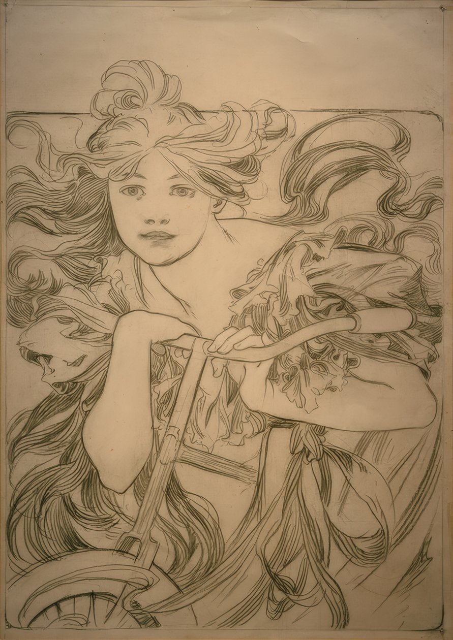 Cycles Perfecta, tervezési vázlat alkotó: Alphonse Mucha