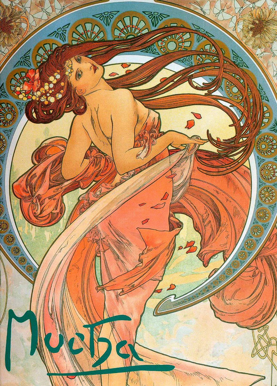 Tánc a Művészetek sorozatból, 1898 alkotó: Alphonse Mucha