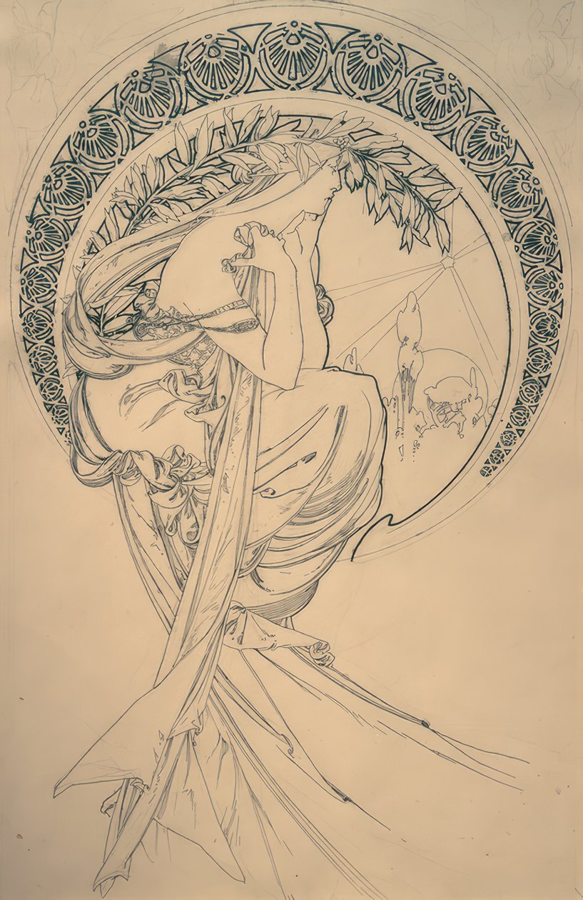 A költészet (tervezet) alkotó: Alphonse Mucha
