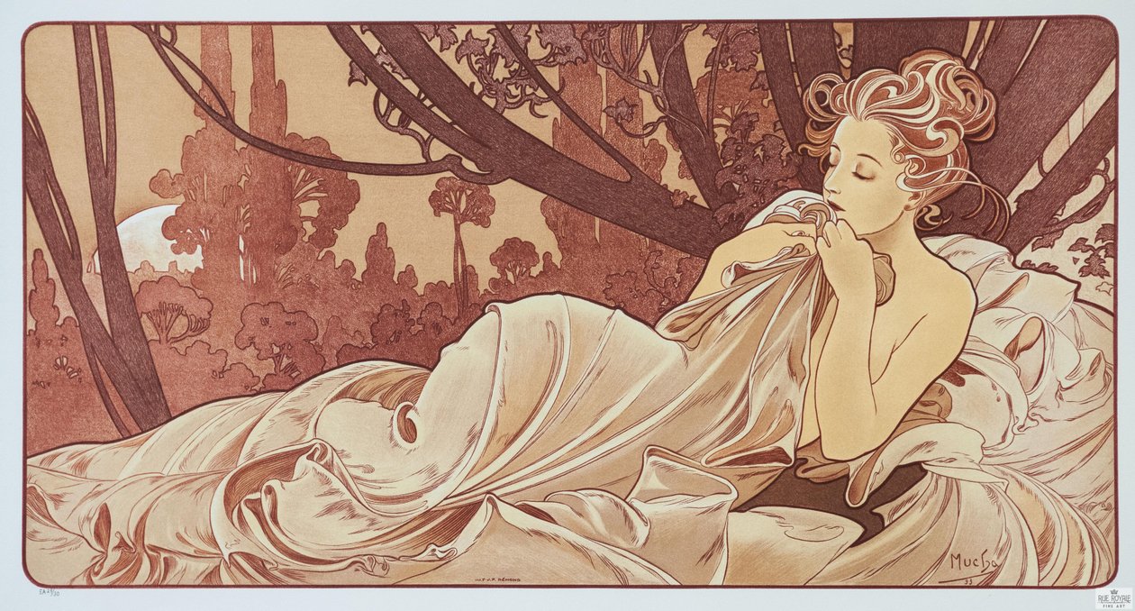 Alkonyat, 1899. alkotó: Alphonse Mucha