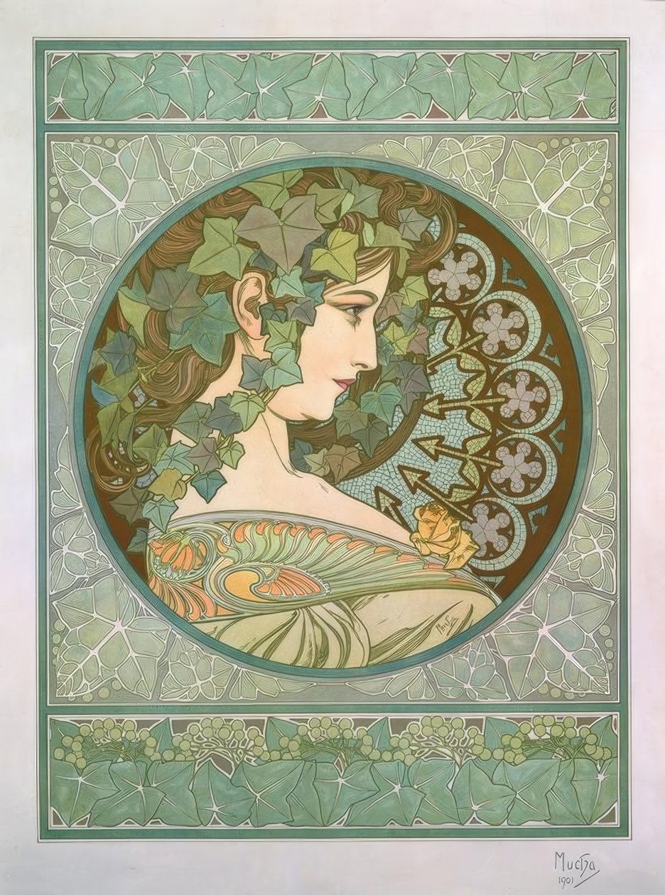 borostyán alkotó: Alphonse Mucha