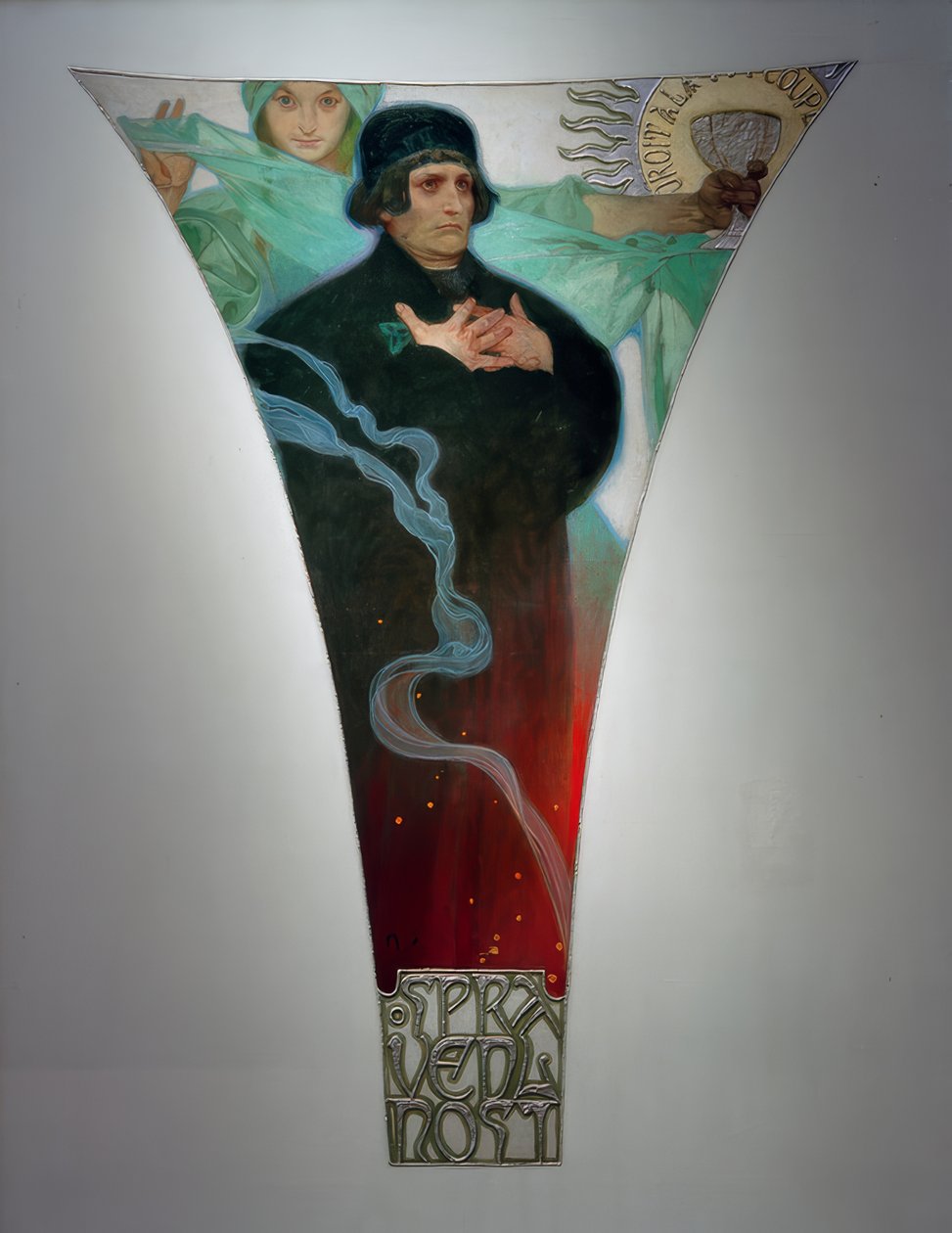 Igazságszolgáltatás – Jan Hus magister alkotó: Alphonse Mucha