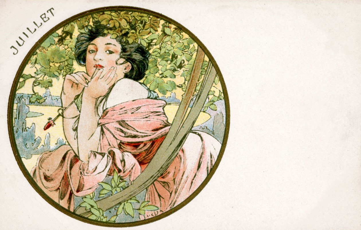 „Július”, 1900 alkotó: Alphonse Mucha