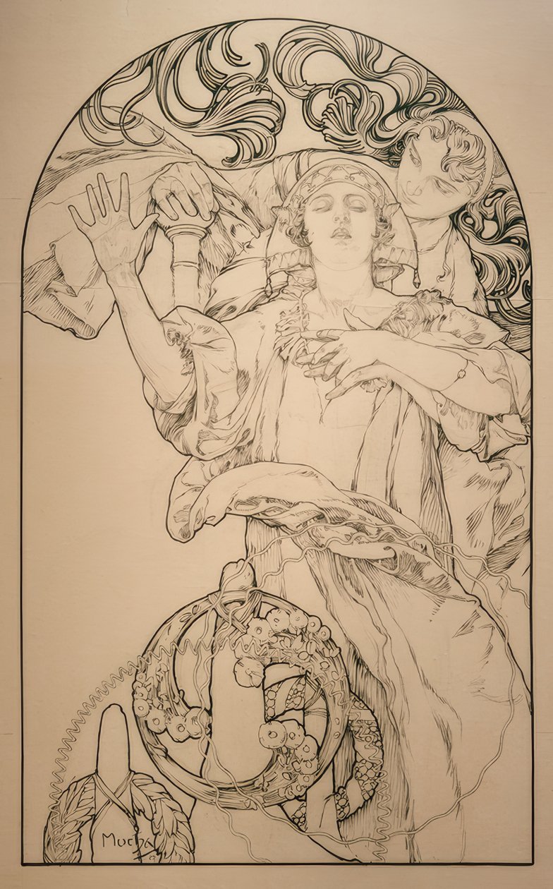 Mozi Wurlitzer orgonával alkotó: Alphonse Mucha