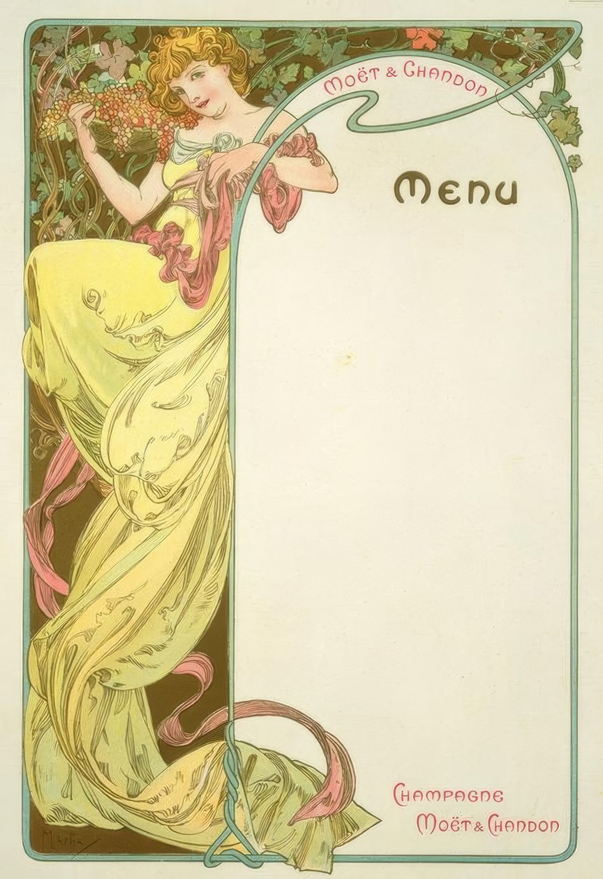 Moët & Chandon / Menü alkotó: Alphonse Mucha