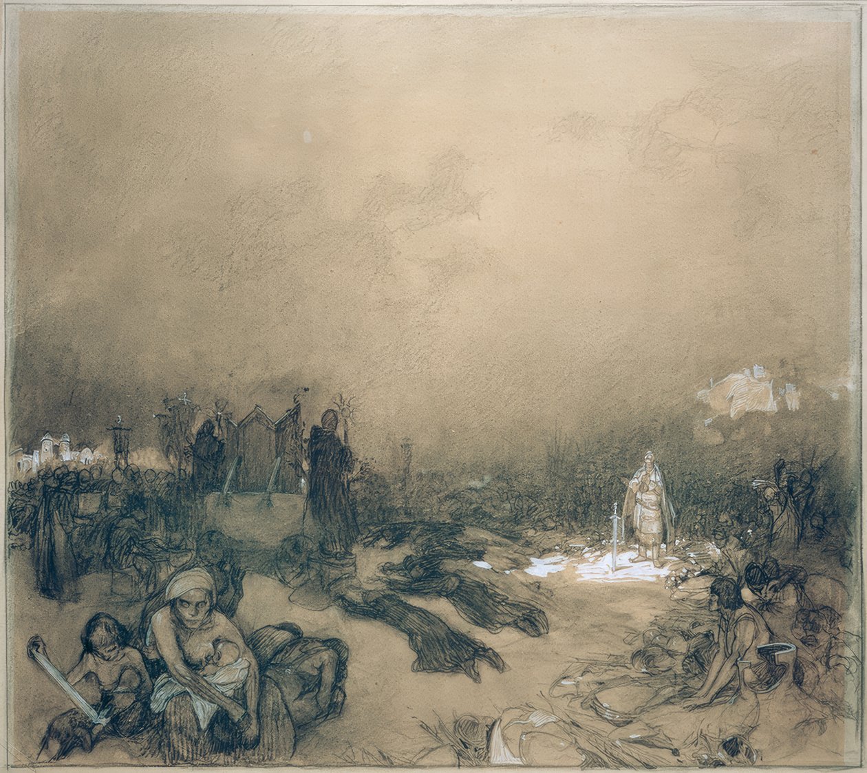 A Vítkov-hegyi csata után alkotó: Alphonse Mucha