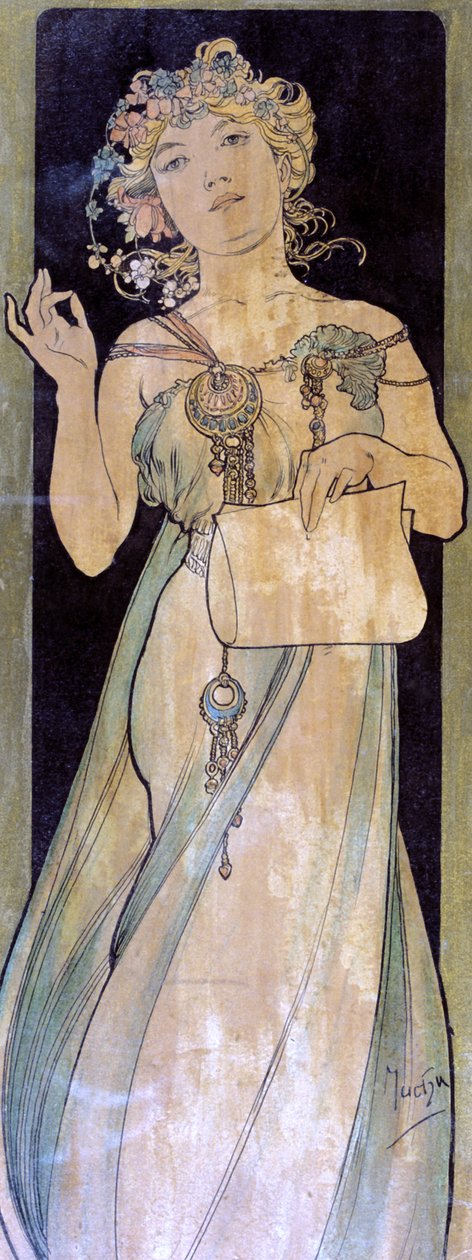 Női portré, 1900-1939 alkotó: Alphonse Mucha