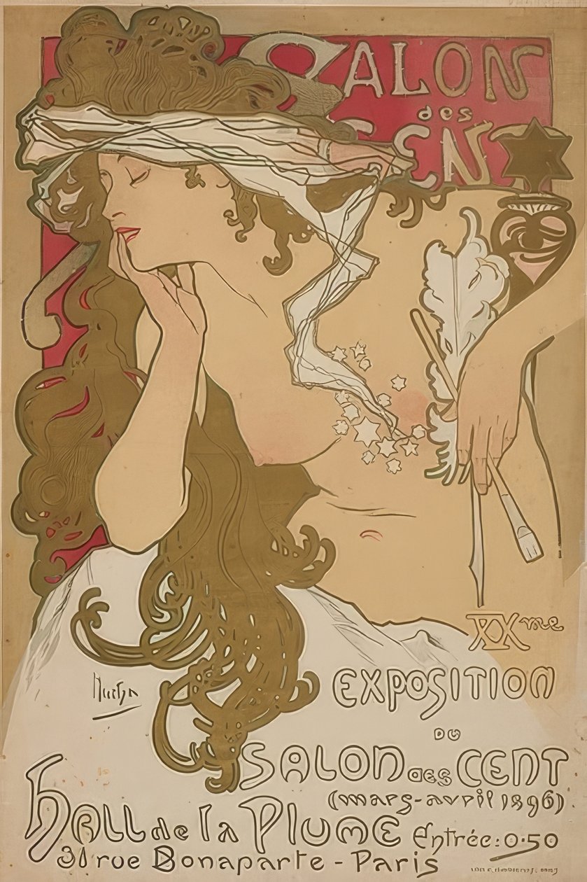 Szalon / des / cent. Franciaország, Párizs, 1896 alkotó: Alphonse Mucha