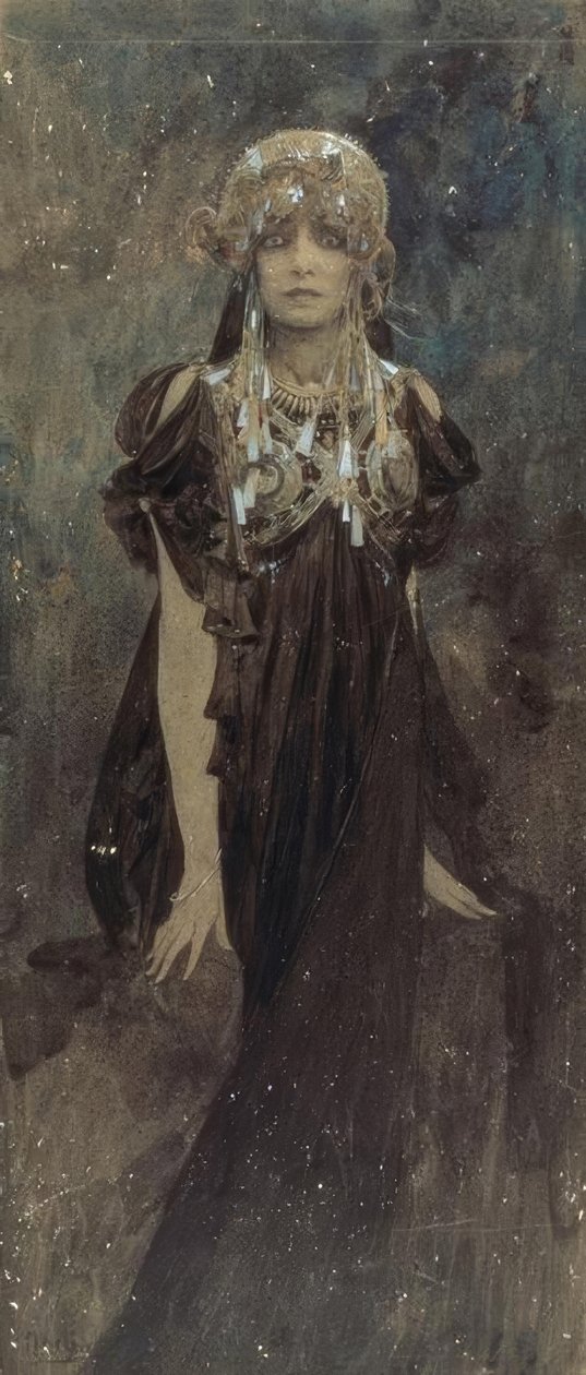 Sarah Bernhardt Médea szerepében alkotó: Alphonse Mucha