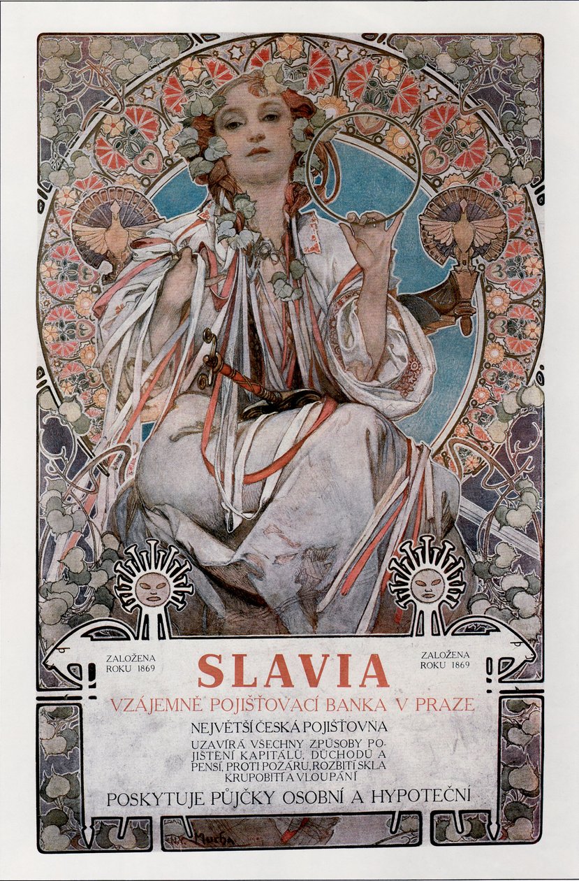 Slavia plakát, 1907 alkotó: Alphonse Mucha
