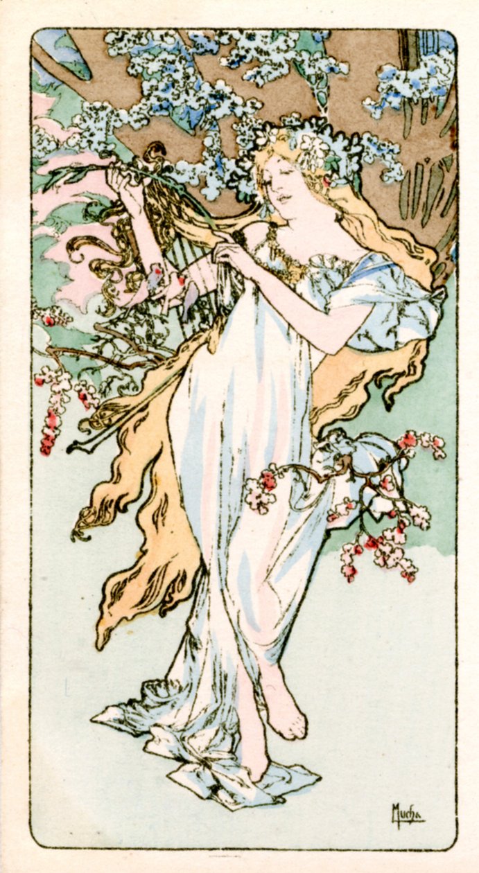 "Tavasz", 1900 alkotó: Alphonse Mucha