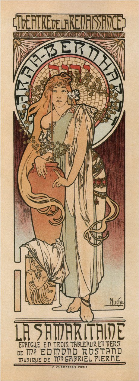 Szamáriai nő plakátja alkotó: Alphonse Mucha