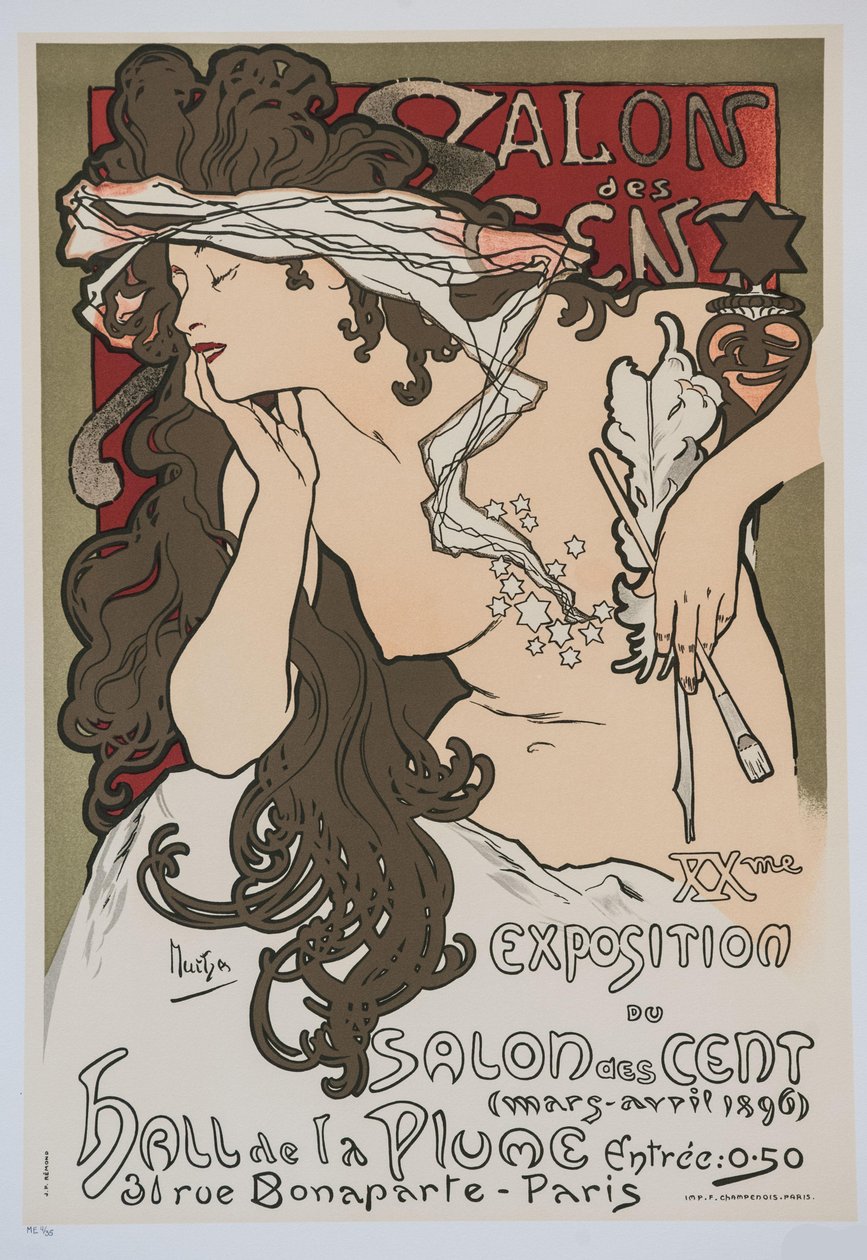 A Salon des Cent XX. kiállítása, 1896. alkotó: Alphonse Mucha