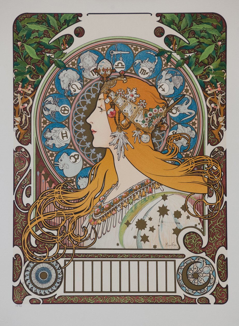 Zodiákus Zodiákus, 1896. alkotó: Alphonse Mucha