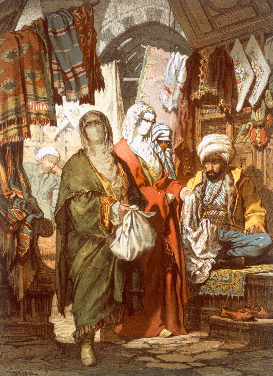 A Selyembazár, 1865 alkotó: Amadeo Preziosi