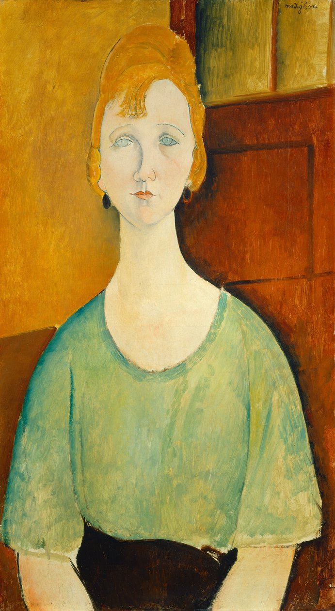 Lány zöld blúzban, 1917. alkotó: Amedeo Modigliani