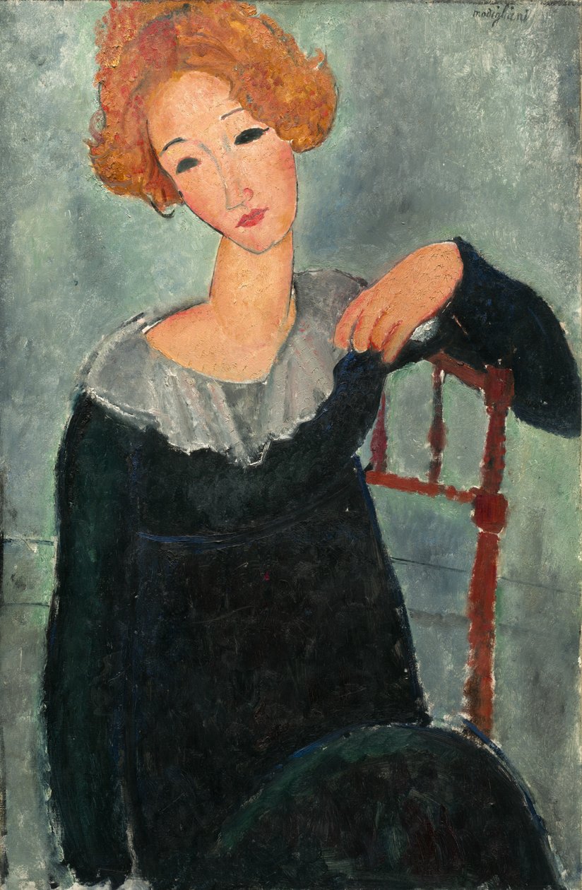 Vörös hajú nő, 1917. alkotó: Amedeo Modigliani