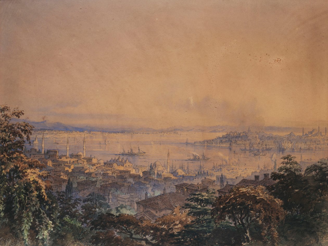 Konstantinápoly látképe, 1866 alkotó: Amadeo Preziosi