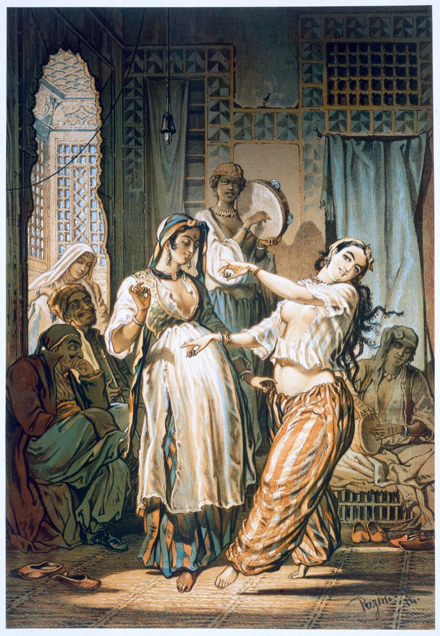 Egyiptomi hastáncos, Kairó, 1862 alkotó: Amadeo Preziosi
