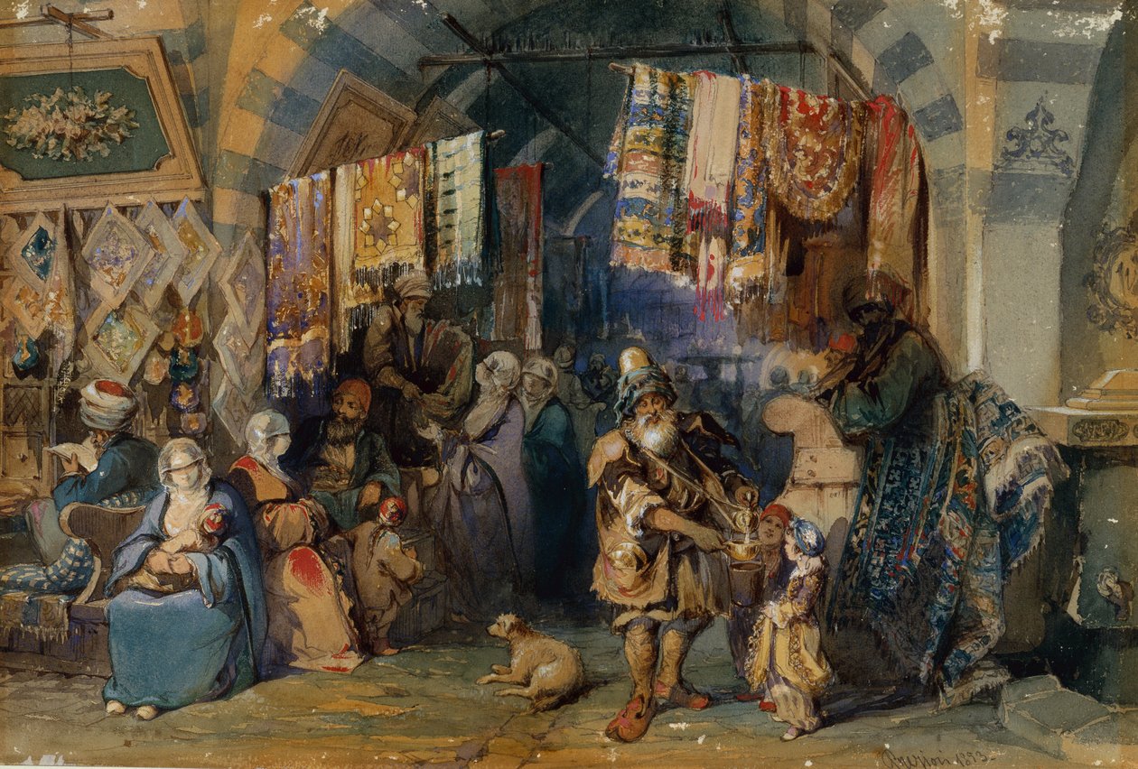 Bazár, Konstantinápoly alkotó: Amadeo Preziosi