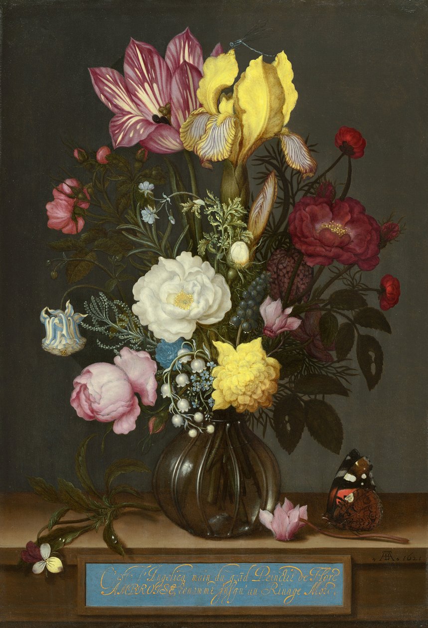 Virágcsokor üvegvázában alkotó: Ambrosius Bosschaert