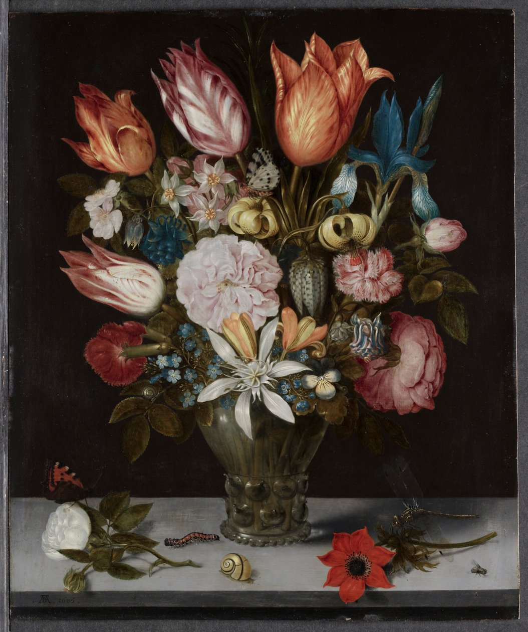 Virágok egy pohárban, 1606. alkotó: Ambrosius Bosschaert