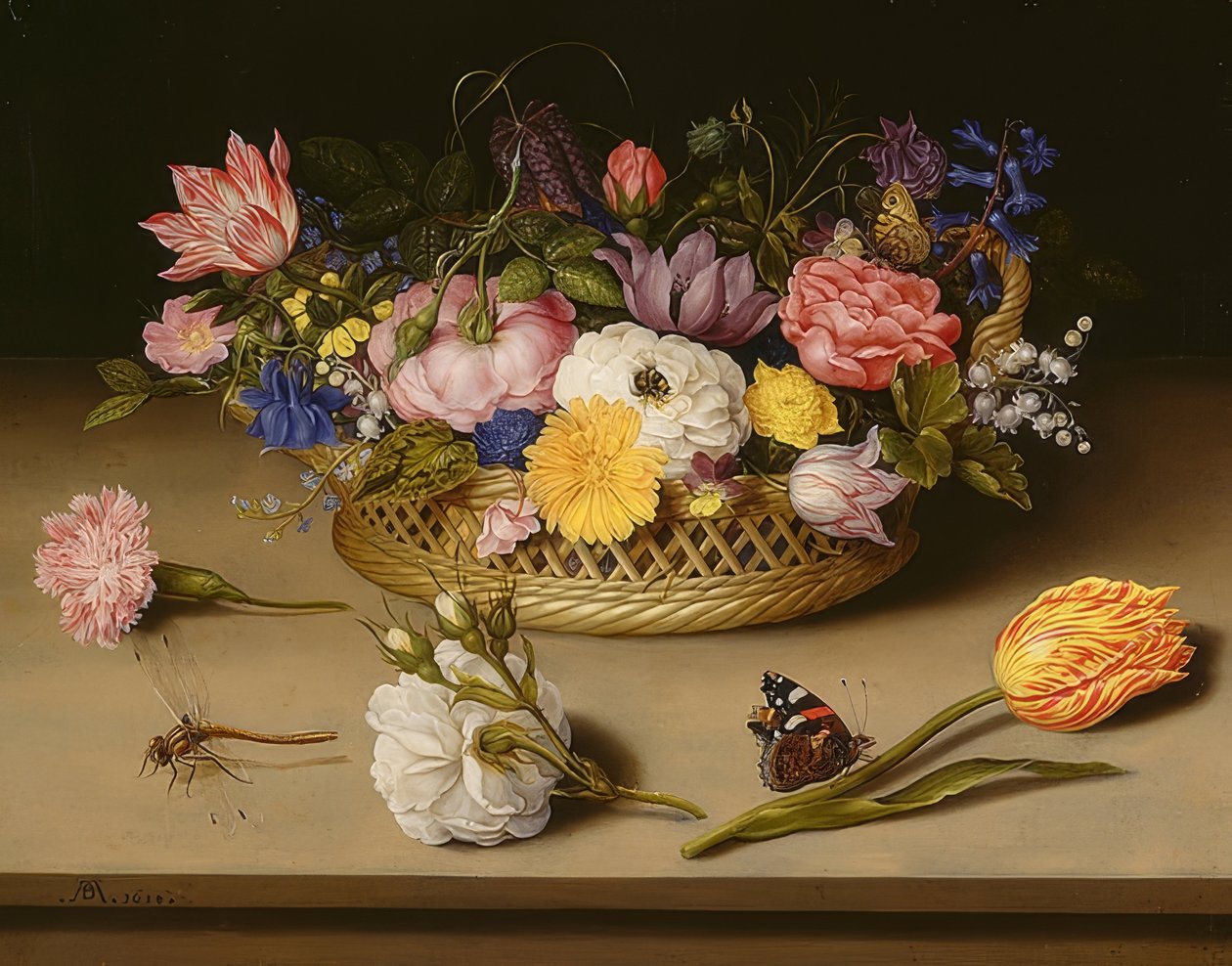 Csendélet virágokkal. 1614 alkotó: Ambrosius the Elder Bosschaert