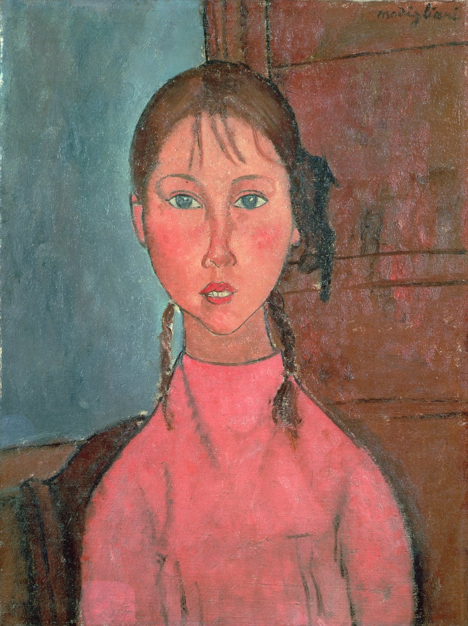 Pigtails lány, 1918 körül alkotó: Amedeo Modigliani