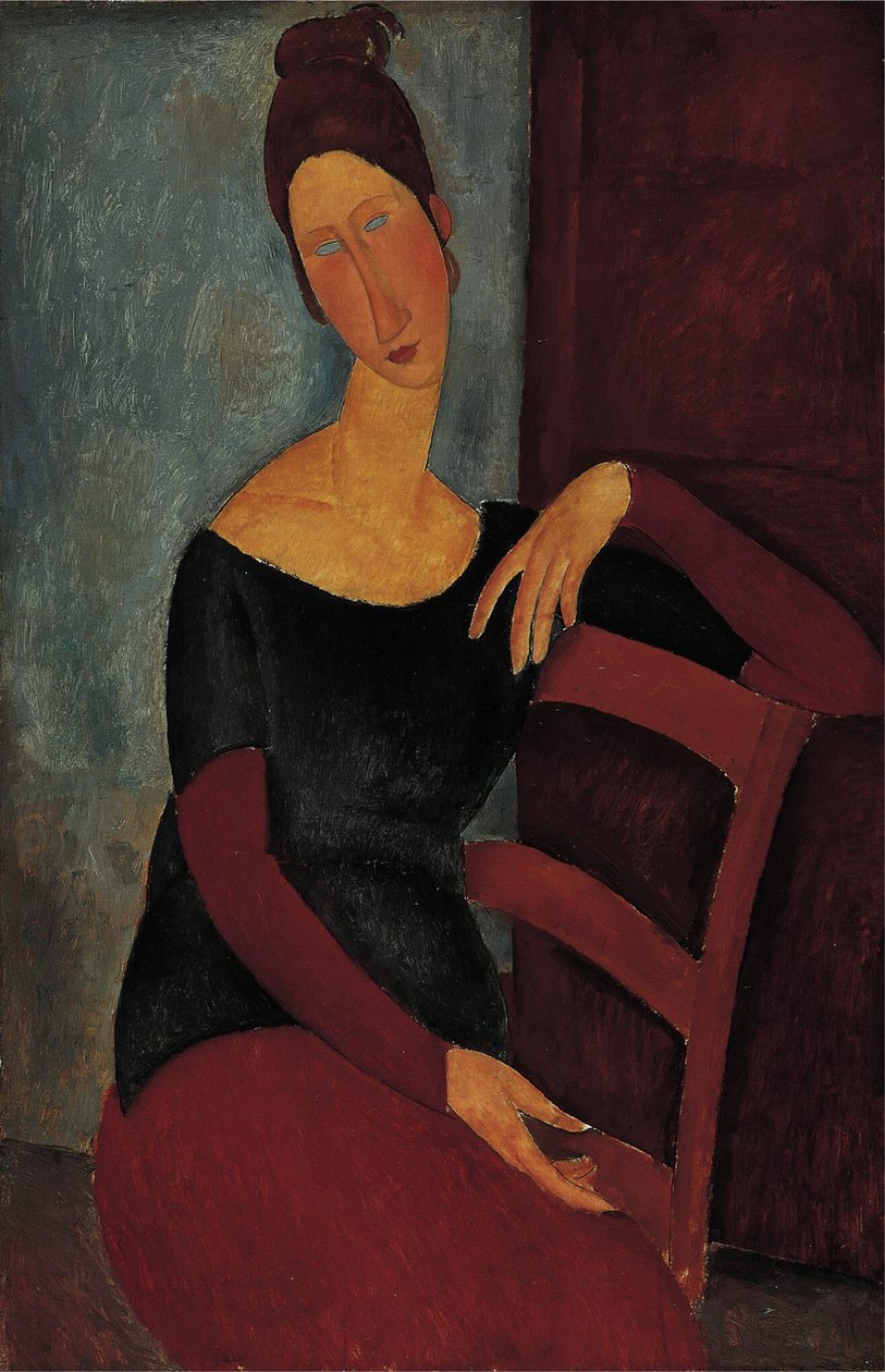 A művészek feleségének portréja - Jeanne Hebuterne. alkotó: Amedeo Modigliani