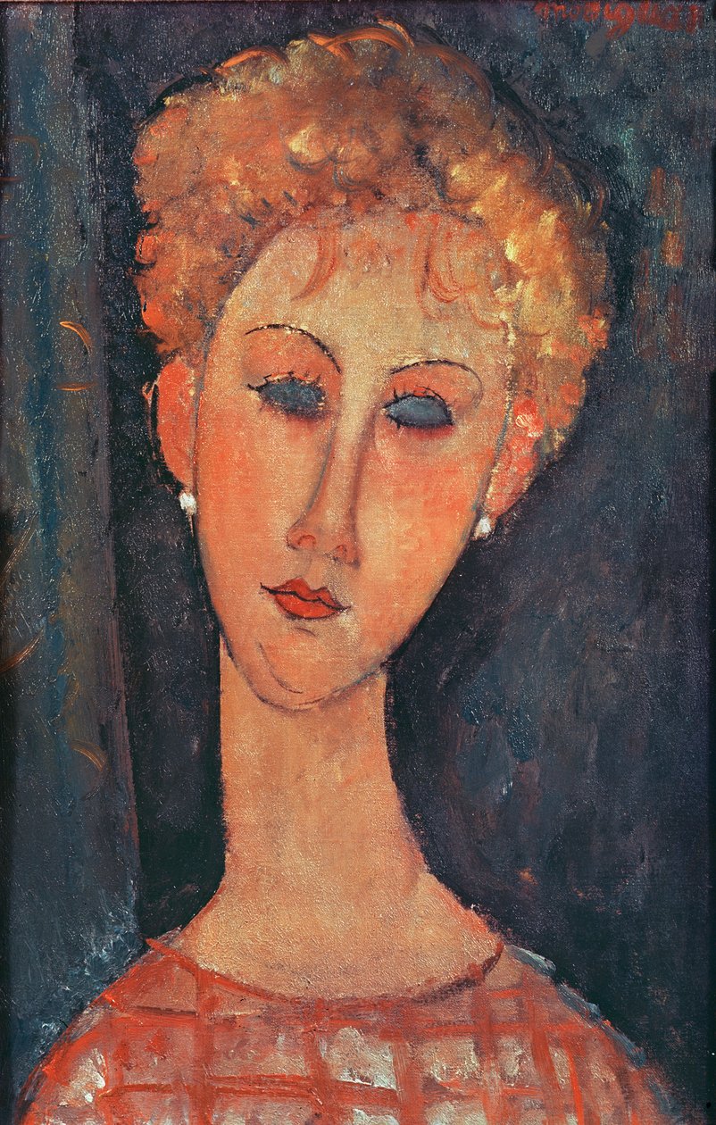 Fiatal lány fülbevaló alkotó: Amedeo Modigliani