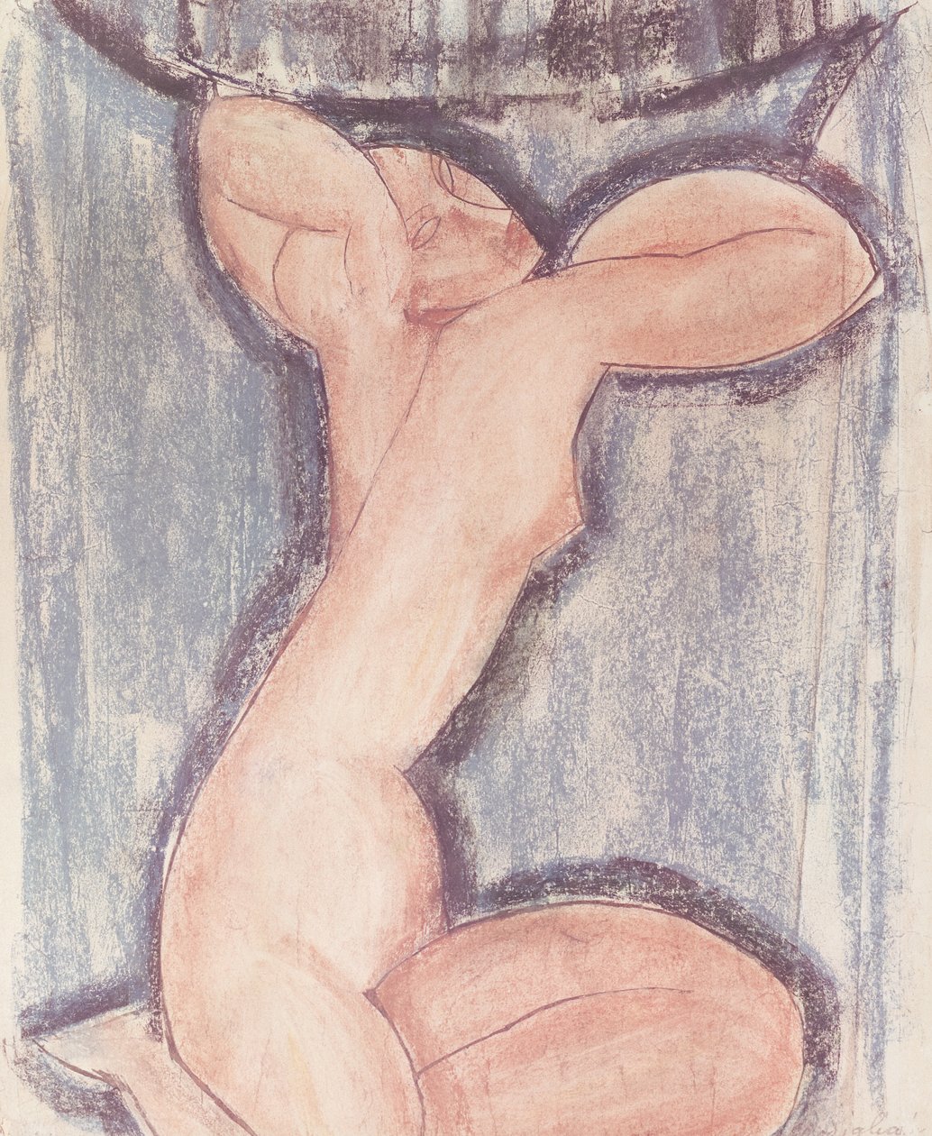 Kariatida (pasztell papíron) alkotó: Amedeo Modigliani