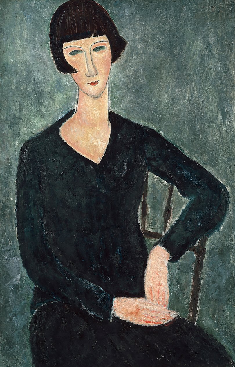 Kék ruhában ülő nő, 1918-1919. alkotó: Amedeo Modigliani