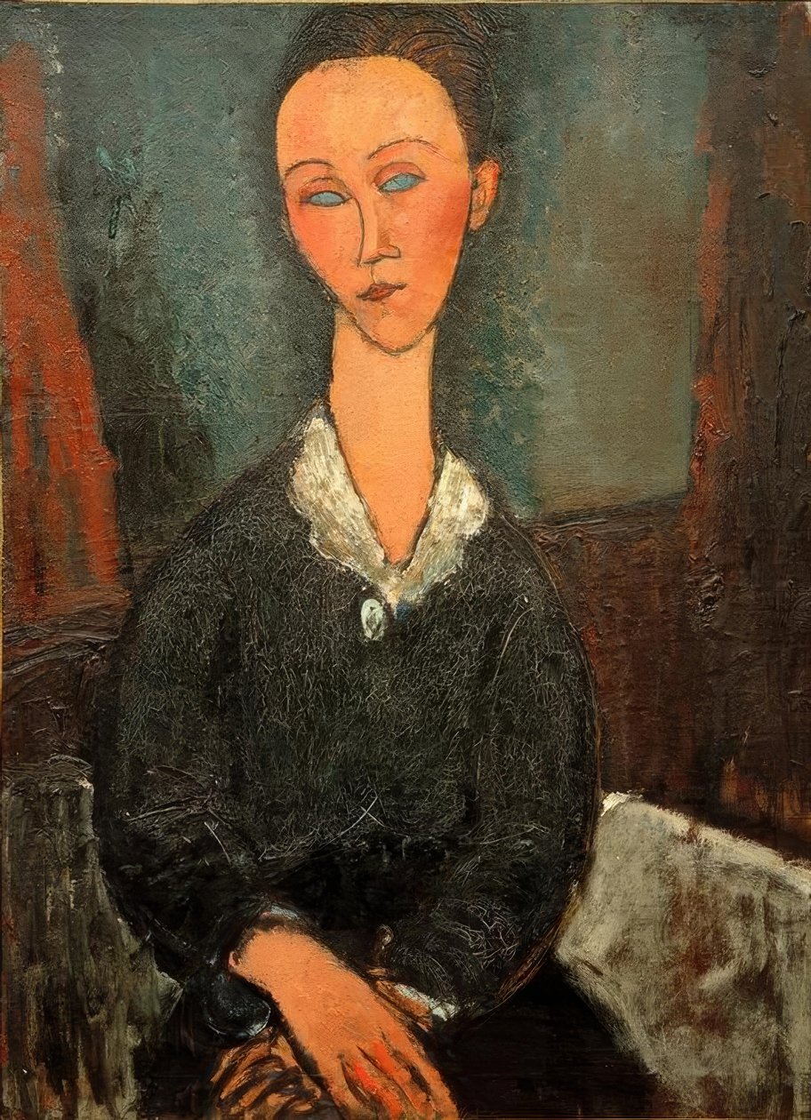Fehérgalléros nő (Lunia Czechowska) alkotó: Amedeo Modigliani