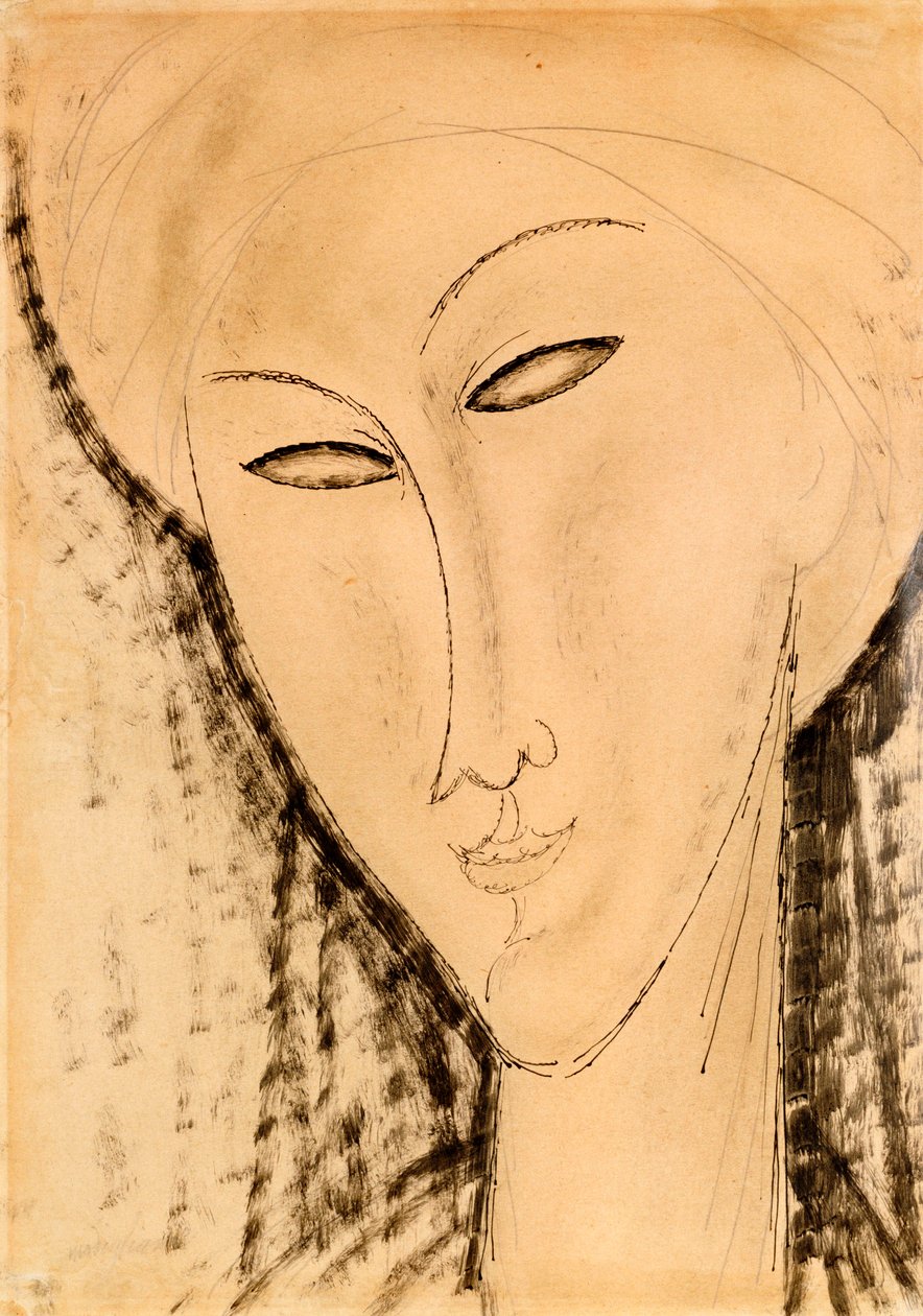 Egy nő feje alkotó: Amedeo Modigliani
