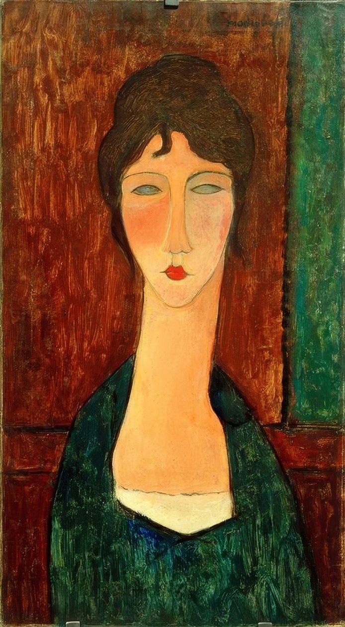 Barna hajú fiatal nő (Elvira) alkotó: Amedeo Modigliani
