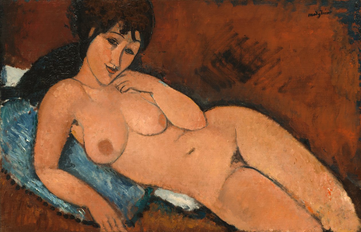 Akt kék párnán alkotó: Amedeo Modigliani