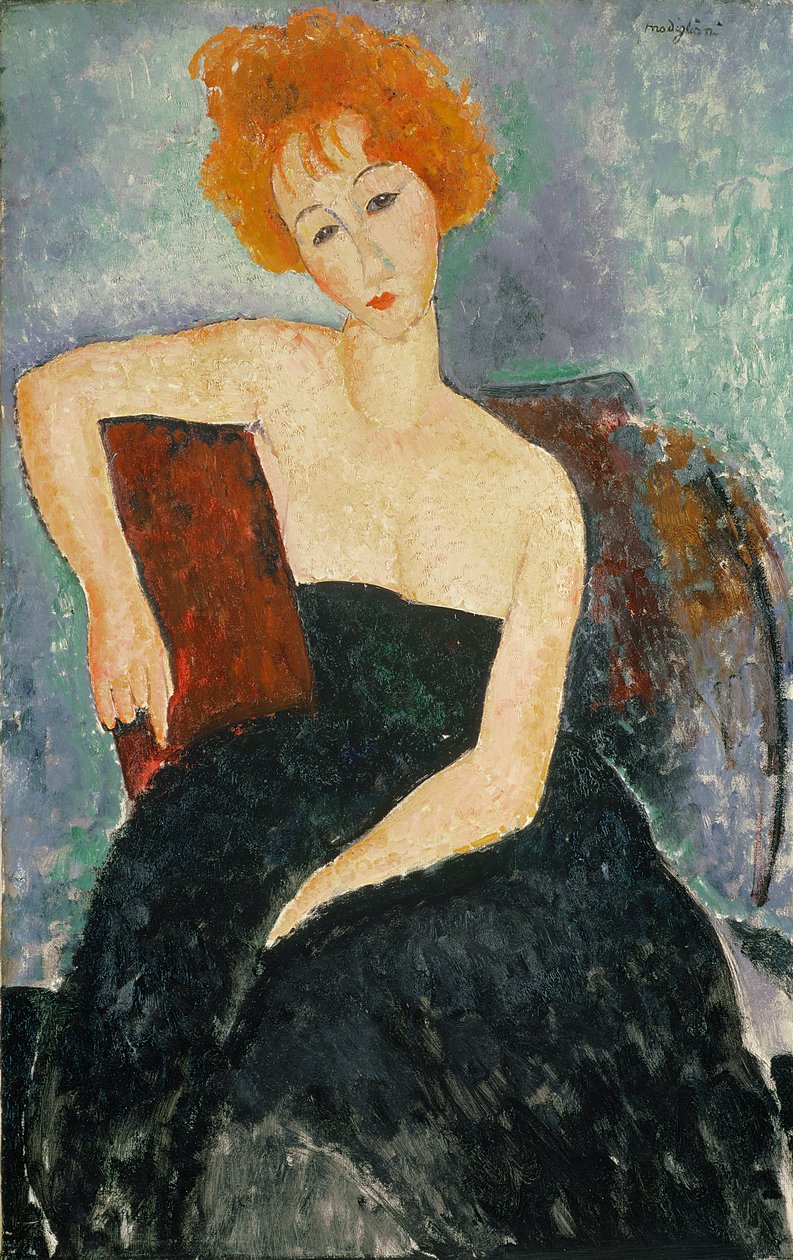 Vörös hajú lány estélyi ruhában, 1918 alkotó: Amedeo Modigliani