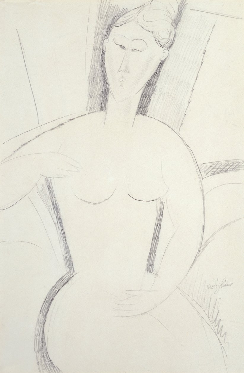 Ülő nő (ceruza) alkotó: Amedeo Modigliani