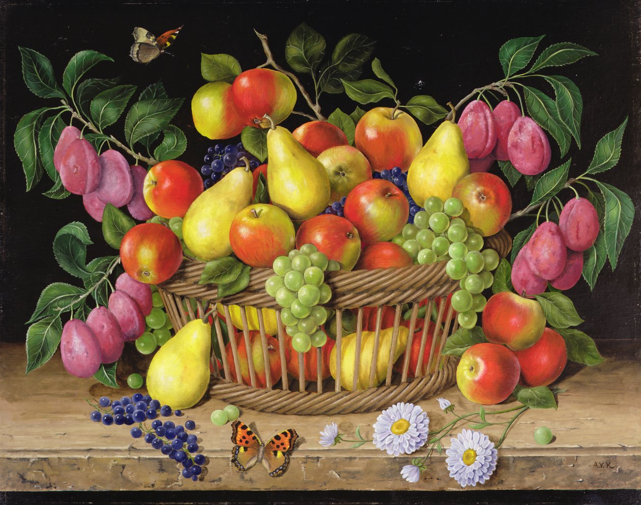 Alma, körte. szőlő és szilva, 1999 alkotó: Amelia Kleiser