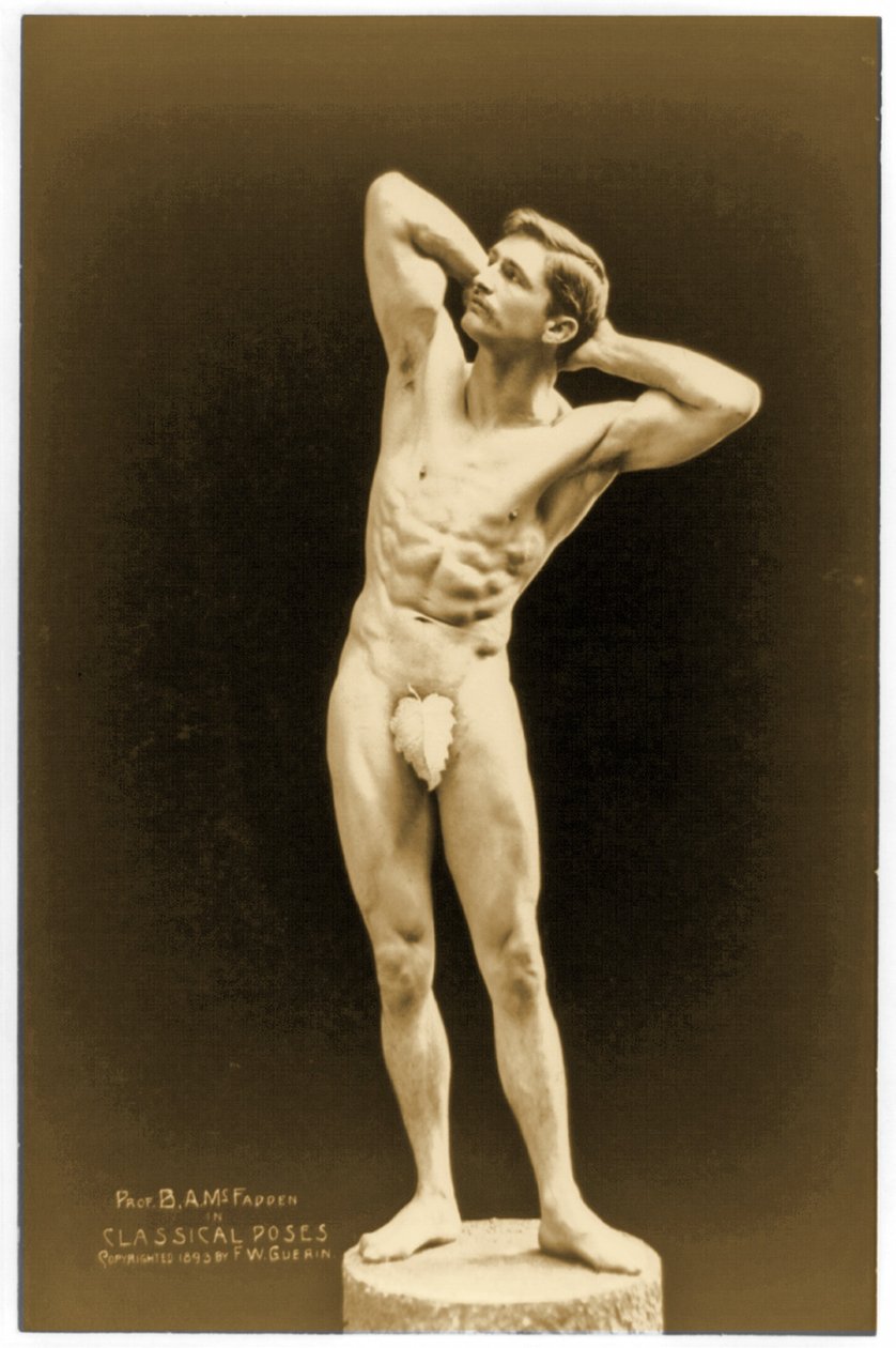 Bernarr Macfadden egészalakos aktportréja, 1893 körül alkotó: American Photographer