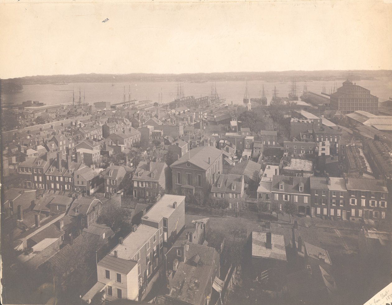 Philadelphiai panoráma, keleti nézet - Kelet a lövőtoronytól, 1870 (albumnyomat) alkotó: American Photographer