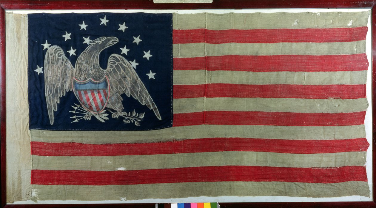 Amerikai zászló, 1781 körül (gyapjú és pamut) alkotó: American School
