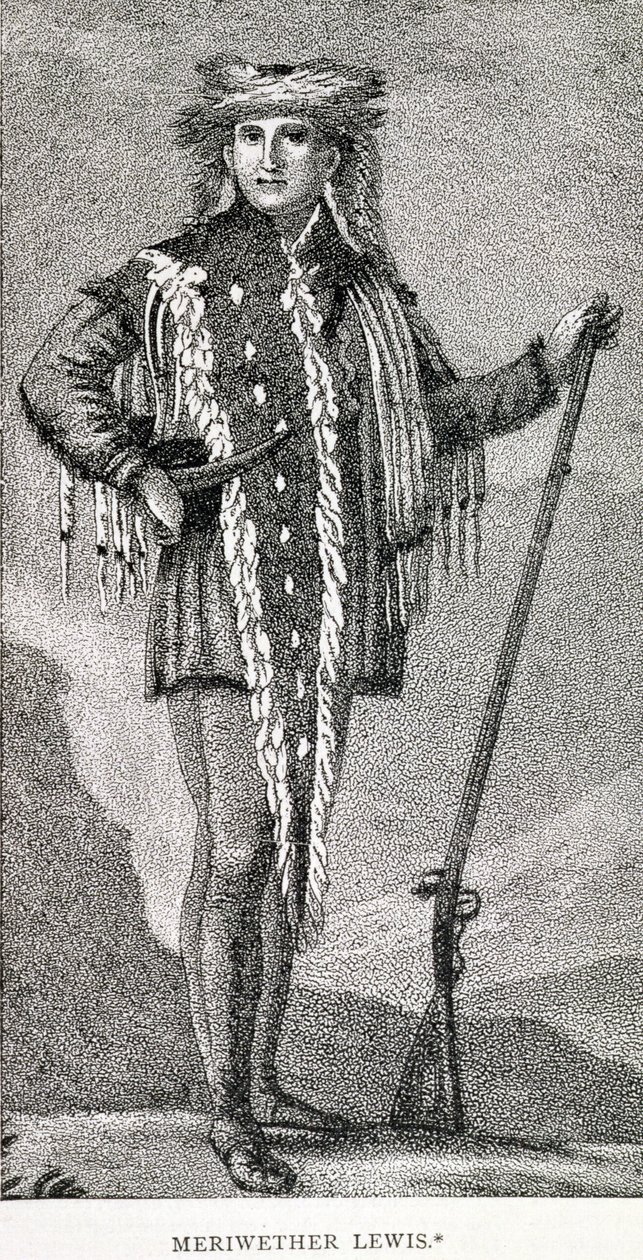 Meriwether Lewis (1774-1809) portréja, Stuckland metszete, megjelent az Analectic Magazine-ban, 1815 alkotó: American School