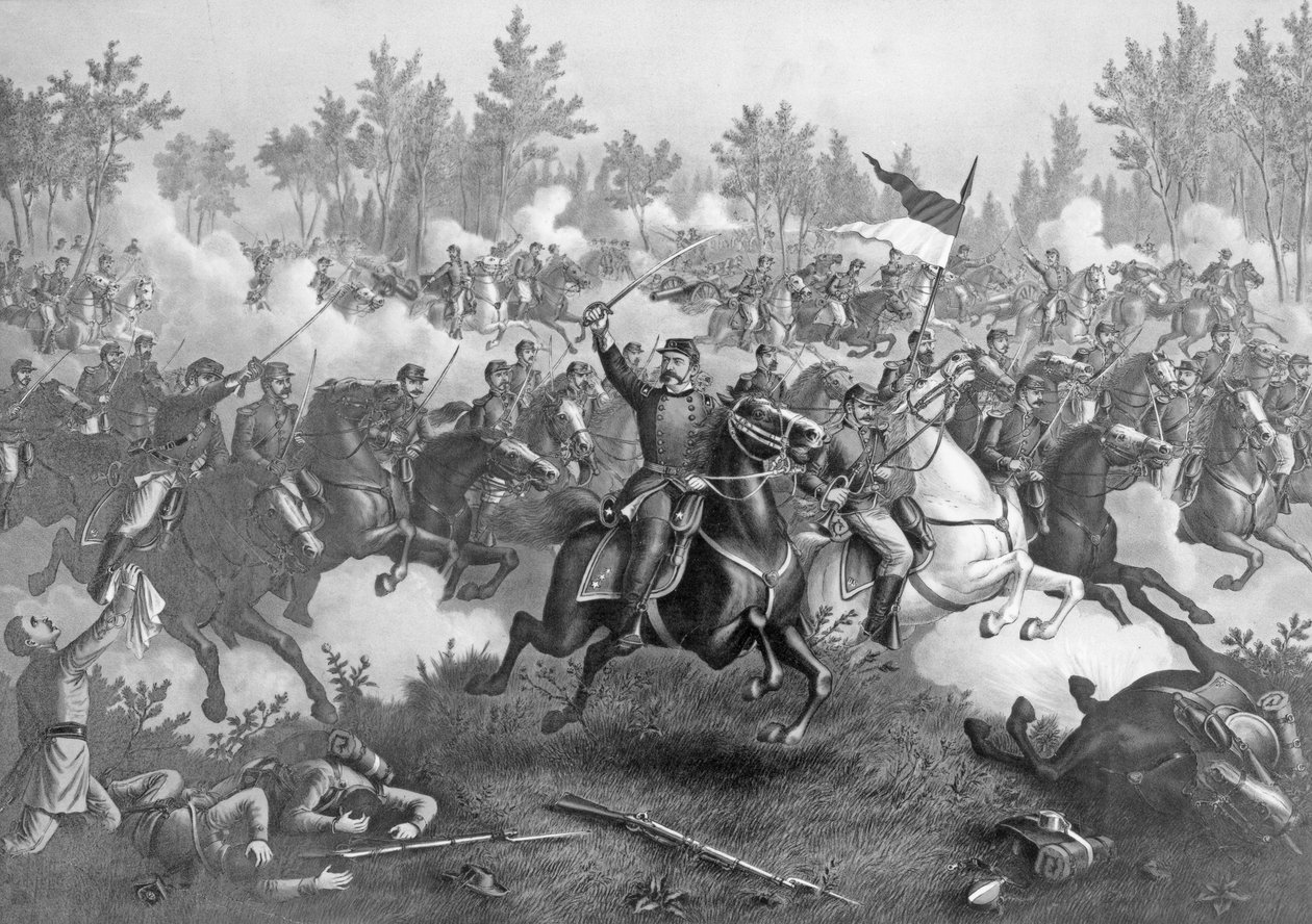 The Battle of Cedar Creek, 1864. október 19., pub. Kurz und Allison, Chicago, 1890 alkotó: American School