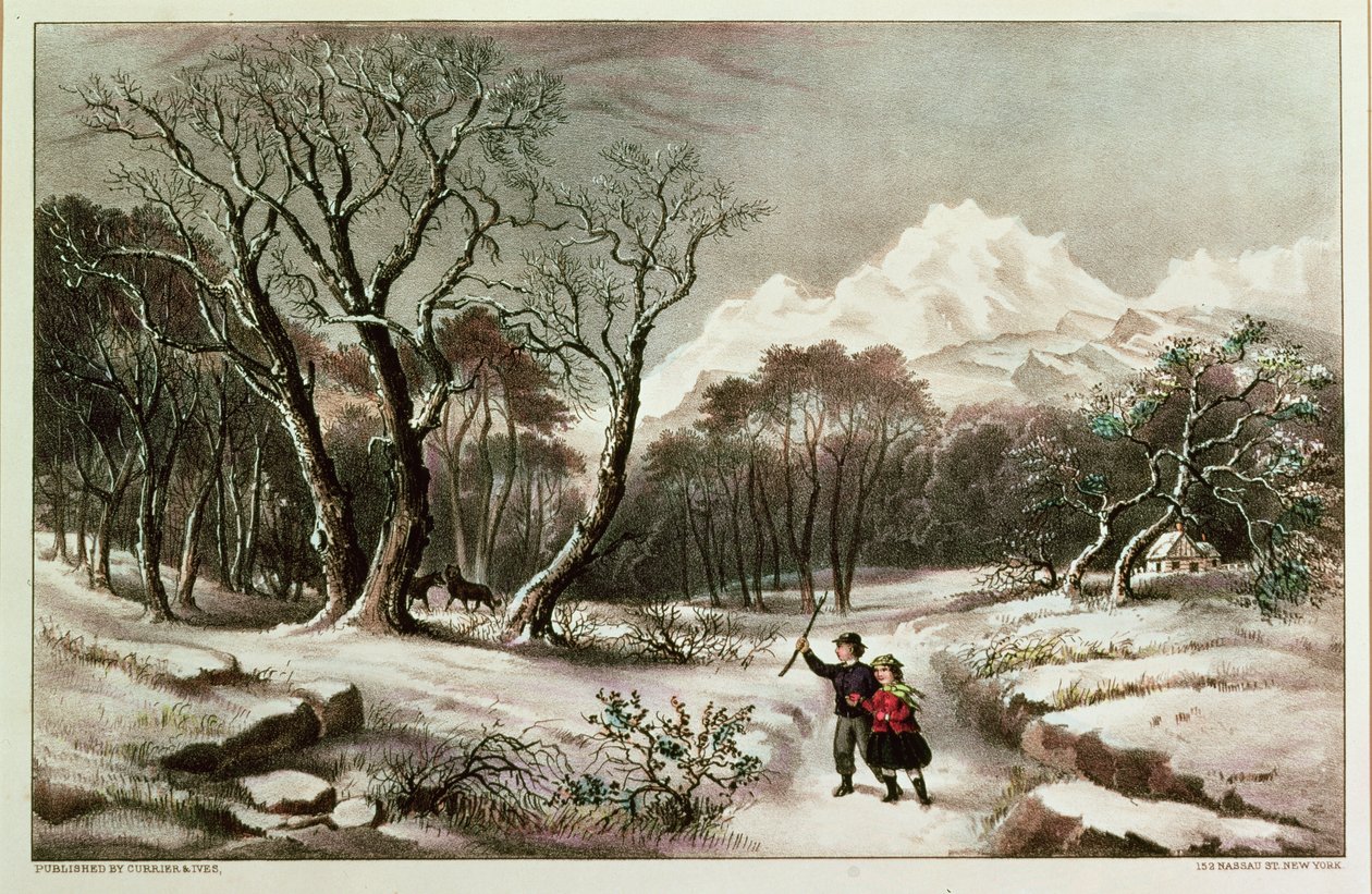 Woodlands in Winter, Nathaniel Currier (1813-88) és James Merritt Ives (1924-95) alkotó: American School